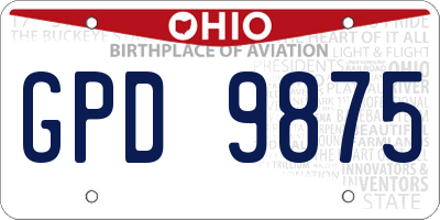 OH license plate GPD9875