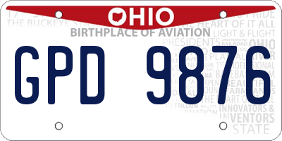 OH license plate GPD9876