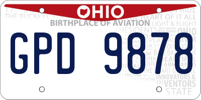 OH license plate GPD9878