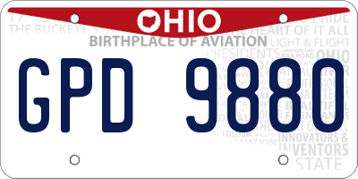 OH license plate GPD9880