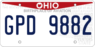OH license plate GPD9882