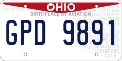 OH license plate GPD9891