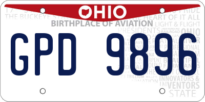 OH license plate GPD9896