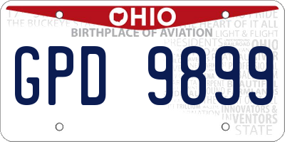 OH license plate GPD9899