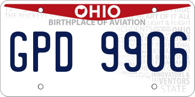 OH license plate GPD9906