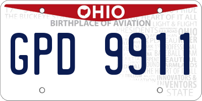 OH license plate GPD9911