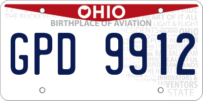 OH license plate GPD9912