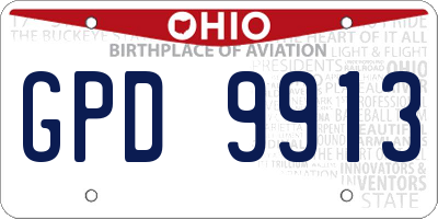 OH license plate GPD9913
