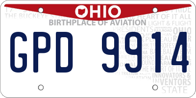 OH license plate GPD9914