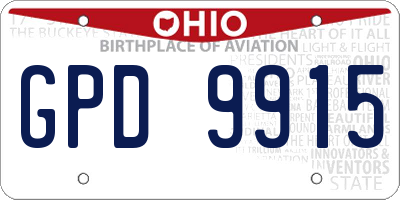 OH license plate GPD9915