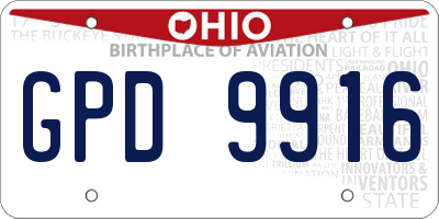 OH license plate GPD9916