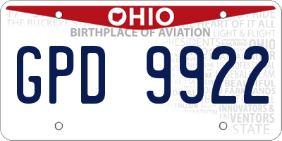 OH license plate GPD9922