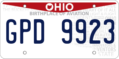 OH license plate GPD9923