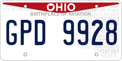 OH license plate GPD9928