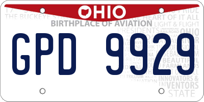 OH license plate GPD9929
