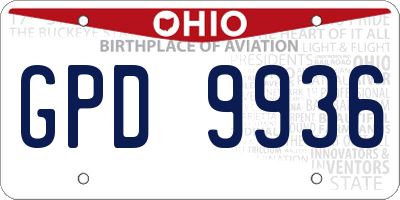 OH license plate GPD9936