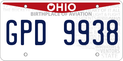 OH license plate GPD9938