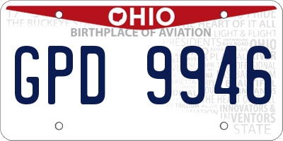 OH license plate GPD9946