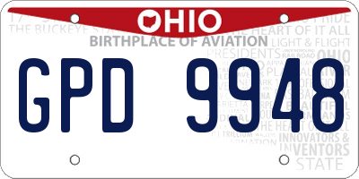 OH license plate GPD9948