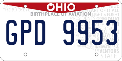 OH license plate GPD9953
