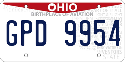 OH license plate GPD9954