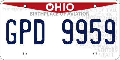 OH license plate GPD9959
