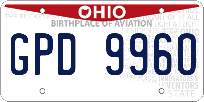 OH license plate GPD9960
