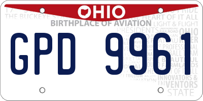 OH license plate GPD9961