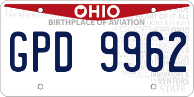 OH license plate GPD9962