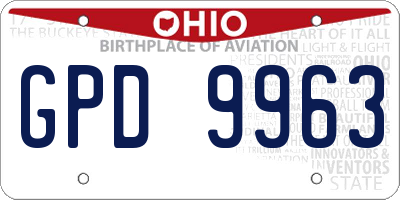 OH license plate GPD9963