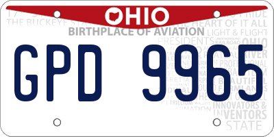 OH license plate GPD9965