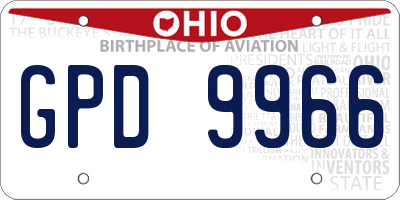 OH license plate GPD9966
