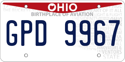 OH license plate GPD9967