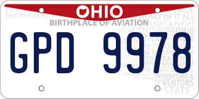 OH license plate GPD9978
