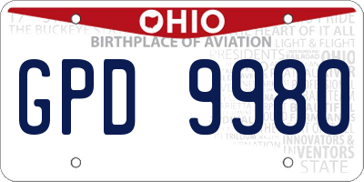 OH license plate GPD9980