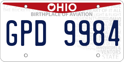 OH license plate GPD9984