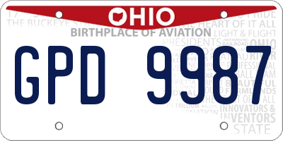 OH license plate GPD9987