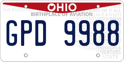 OH license plate GPD9988