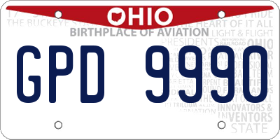 OH license plate GPD9990