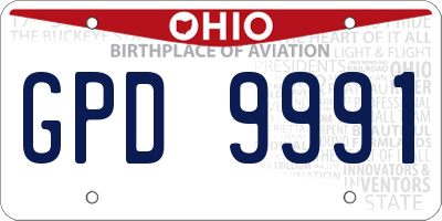 OH license plate GPD9991