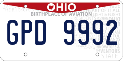 OH license plate GPD9992