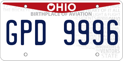 OH license plate GPD9996