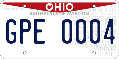 OH license plate GPE0004