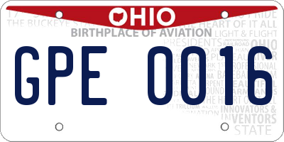 OH license plate GPE0016