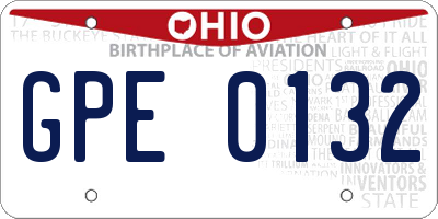 OH license plate GPE0132