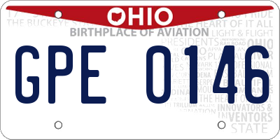 OH license plate GPE0146