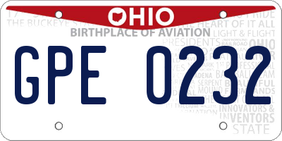 OH license plate GPE0232