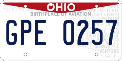 OH license plate GPE0257