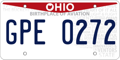 OH license plate GPE0272