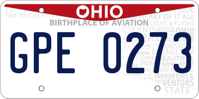 OH license plate GPE0273